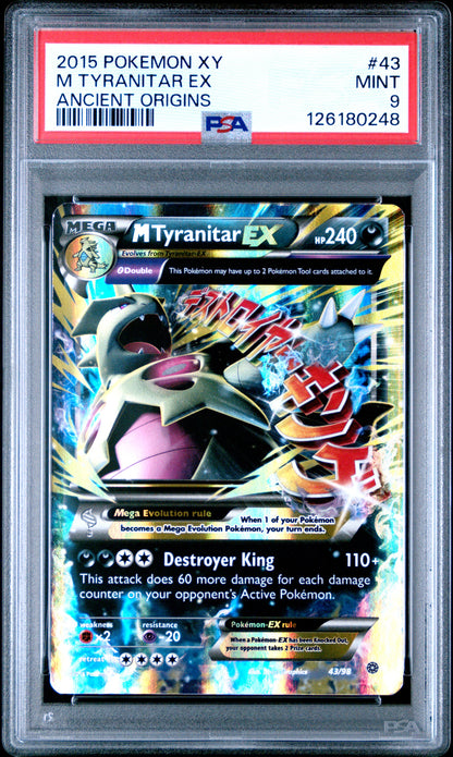 2015 Pokemon Xy Ancient Origins M Tyranitar Ex #43 PSA 9
