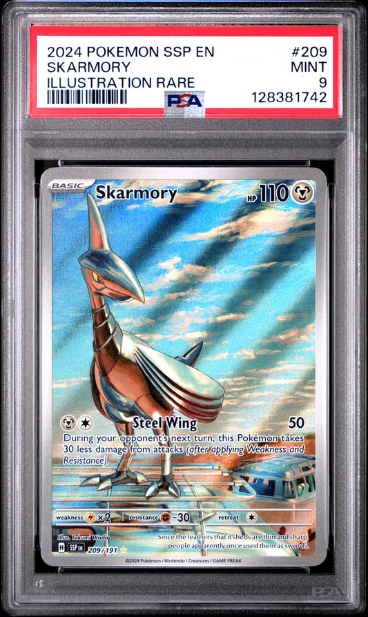 2024 Pokemon Ssp En-Surging Sparks Skarmory #209 PSA 9
