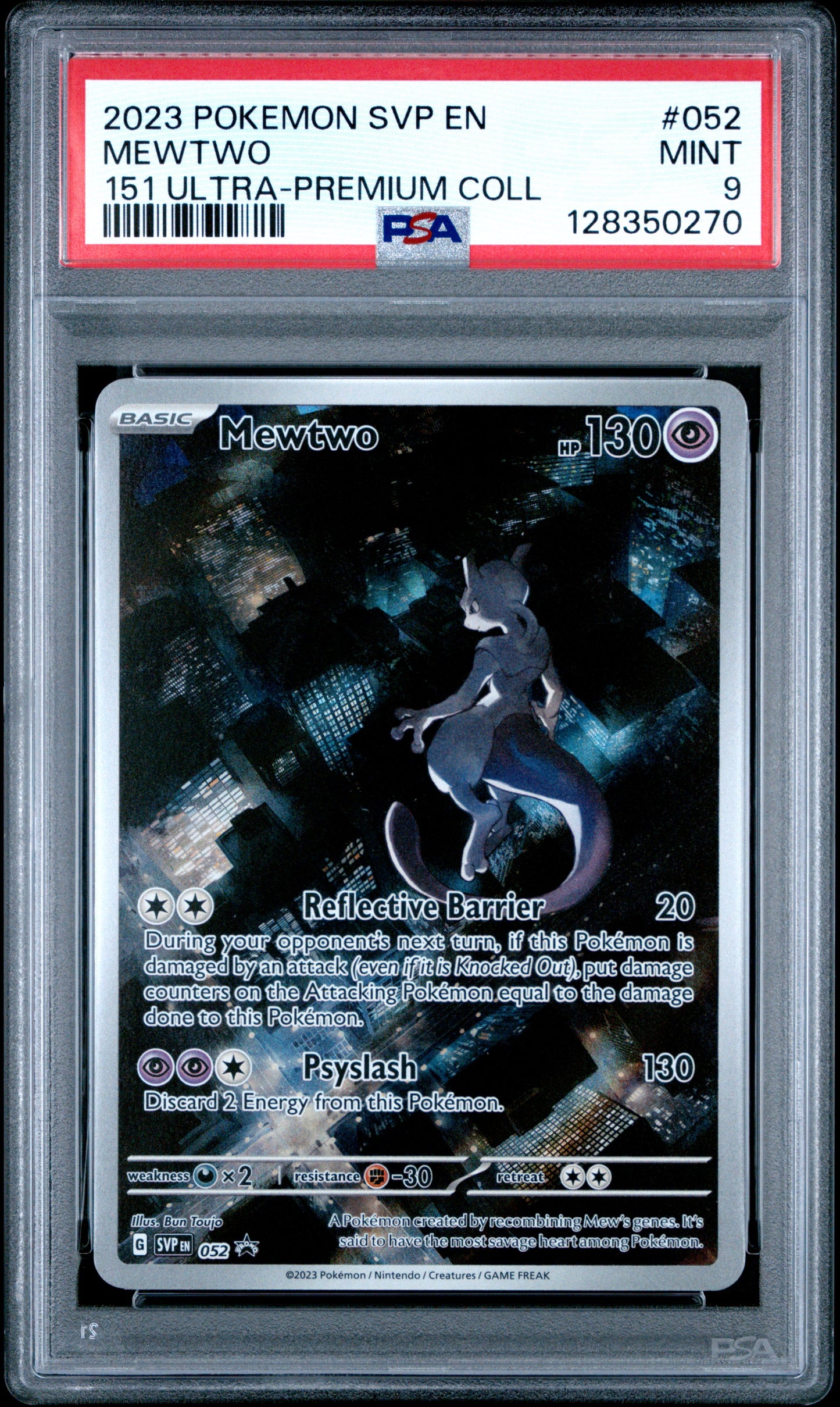 2023 Pokemon Svp En-Sv Black Star Promo Mewtwo #052 PSA 9
