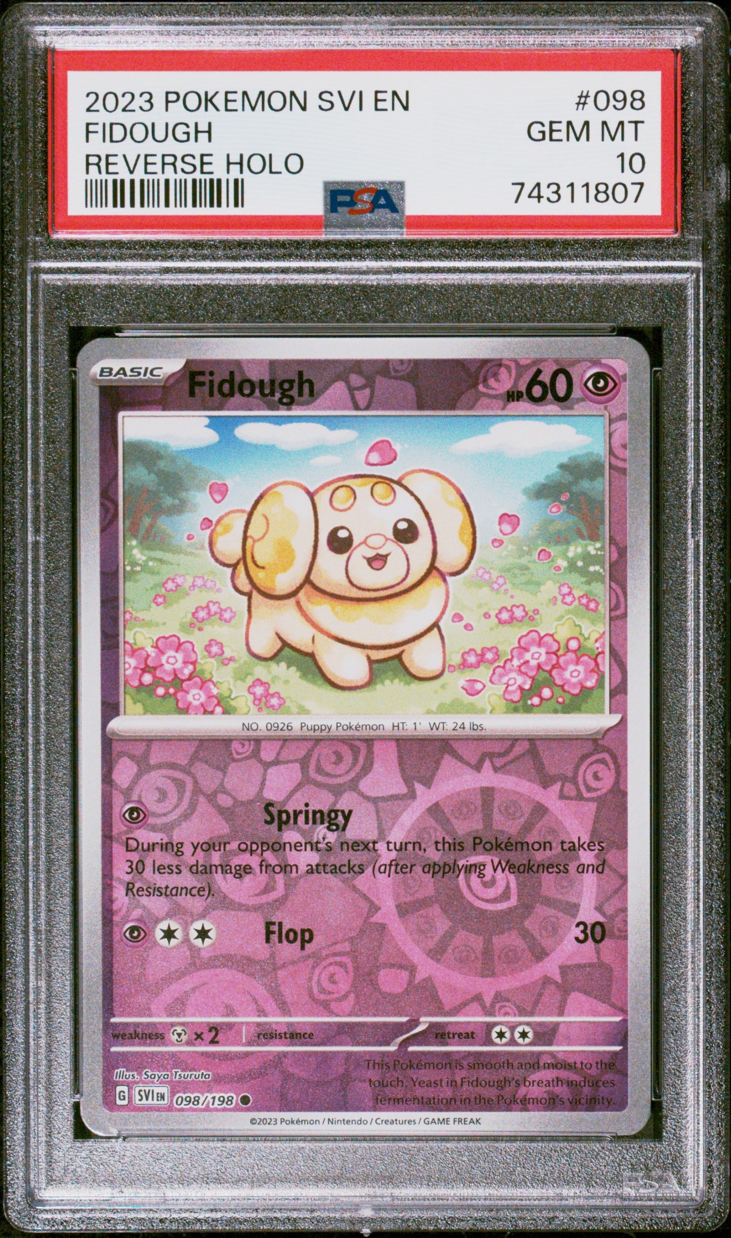 2023 Pokemon Svi En-Scarlet & Violet Fidough #098 PSA 10