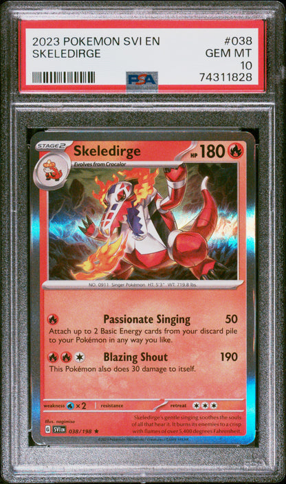 2023 Pokemon Svi En-Scarlet & Violet Skeledirge #038 PSA 10