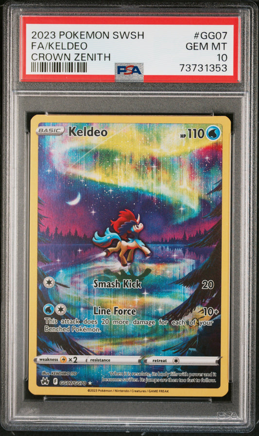 2023 Pokemon Sword And Shield Crown Zenith Fa/Keldeo #GG07 PSA 10