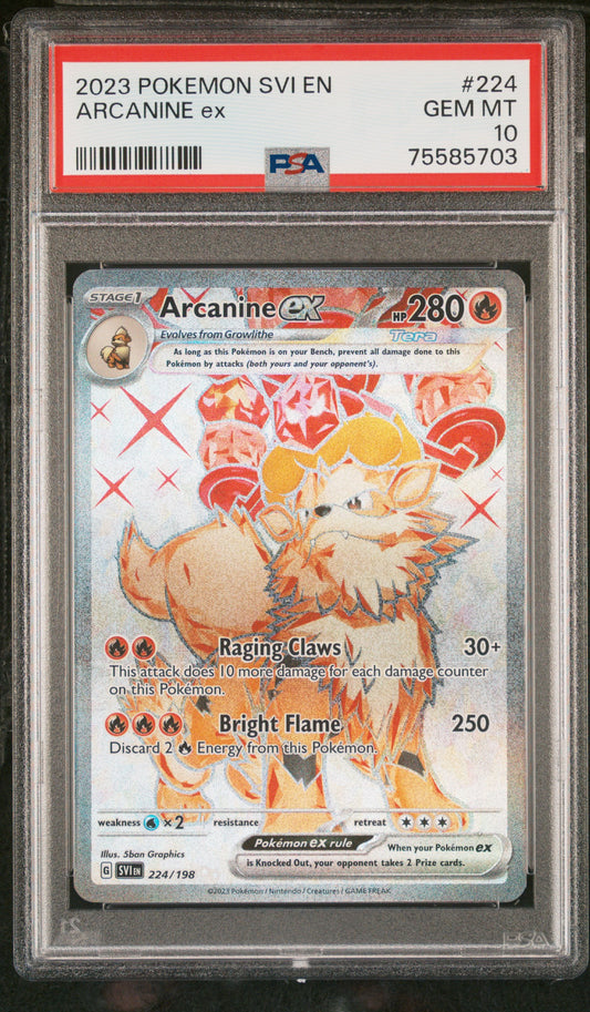 2023 Pokemon Svi En-Scarlet & Violet Arcanine Ex #224 PSA 10
