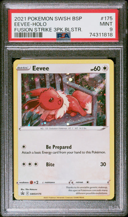 2021 Pokemon Swsh Black Star Promo Eevee-Holo #175 PSA 9