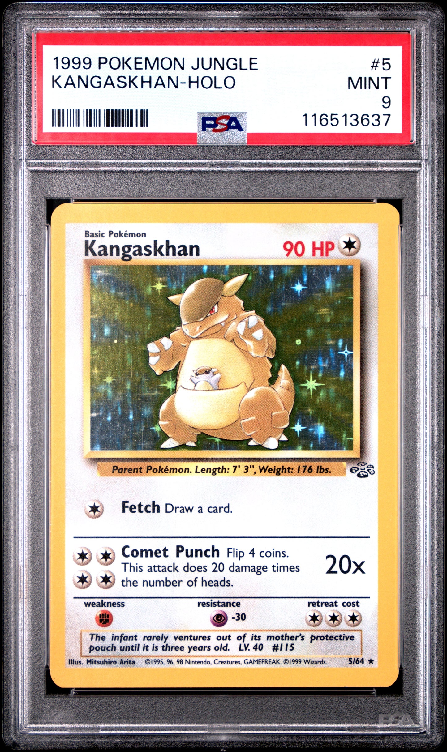 1999 Pokemon Jungle Kangaskhan-Holo #5 PSA 9