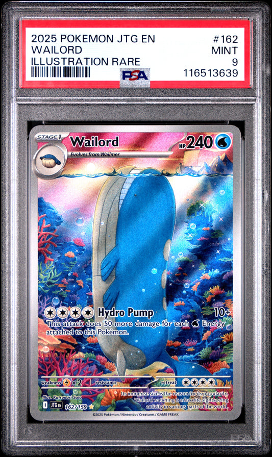 2025 Pokemon Jtg En-Journey Together Wailord #162 PSA 9