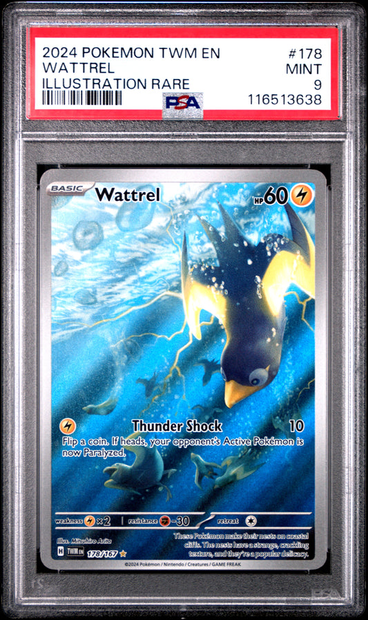2024 Pokemon Twm En-Twilight Masquerade Wattrel #178 PSA 9