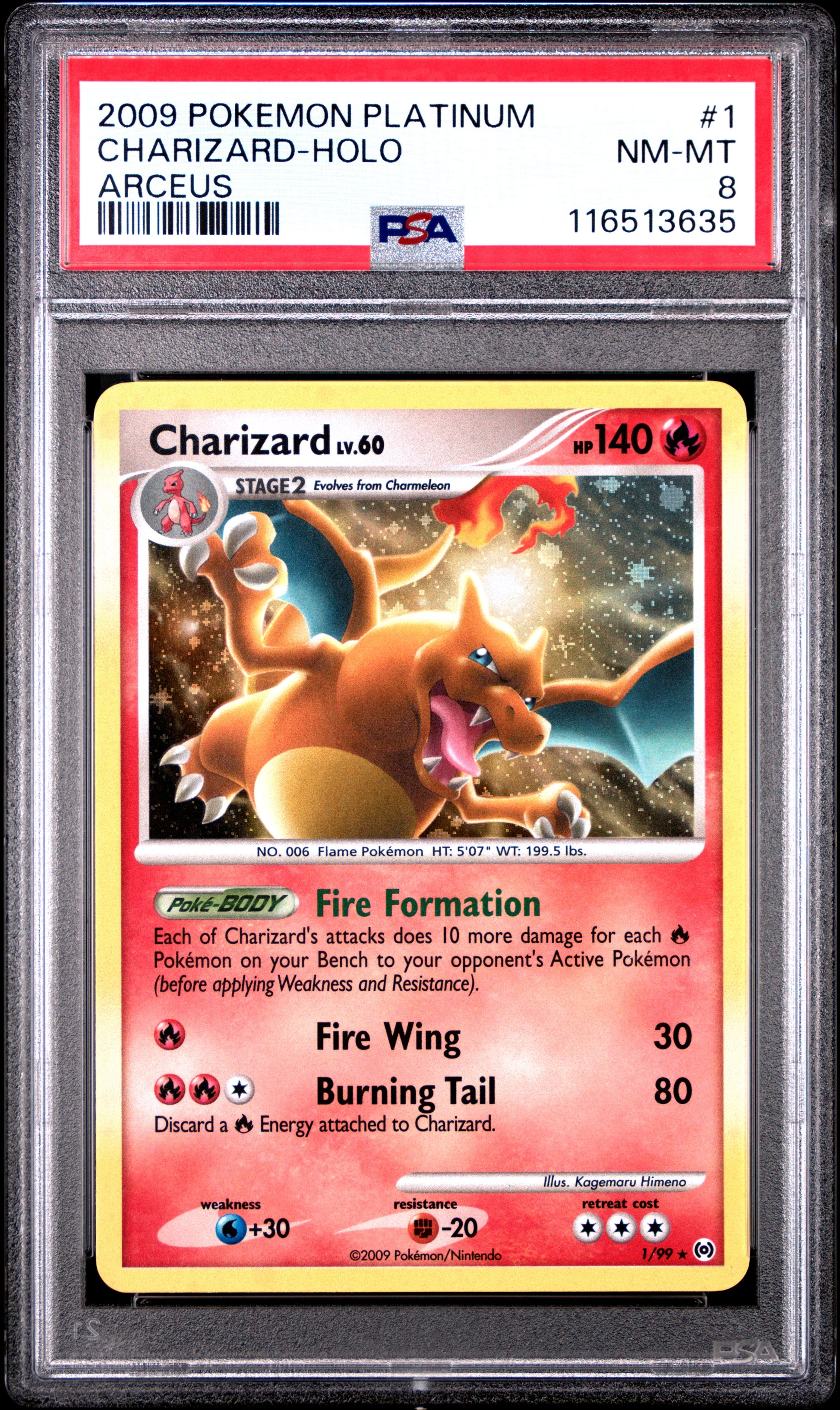 2009 Pokemon Platinum Arceus Charizard-Holo #1 PSA 8