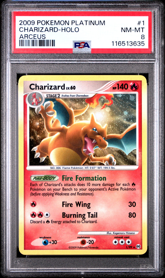 2009 Pokemon Platinum Arceus Charizard-Holo #1 PSA 8
