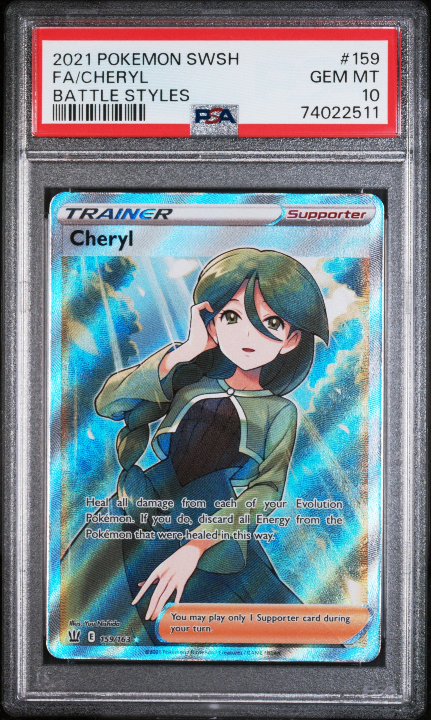 2021 Pokemon Sword & Shield Battle Styles Fa/Cheryl #159 PSA 10