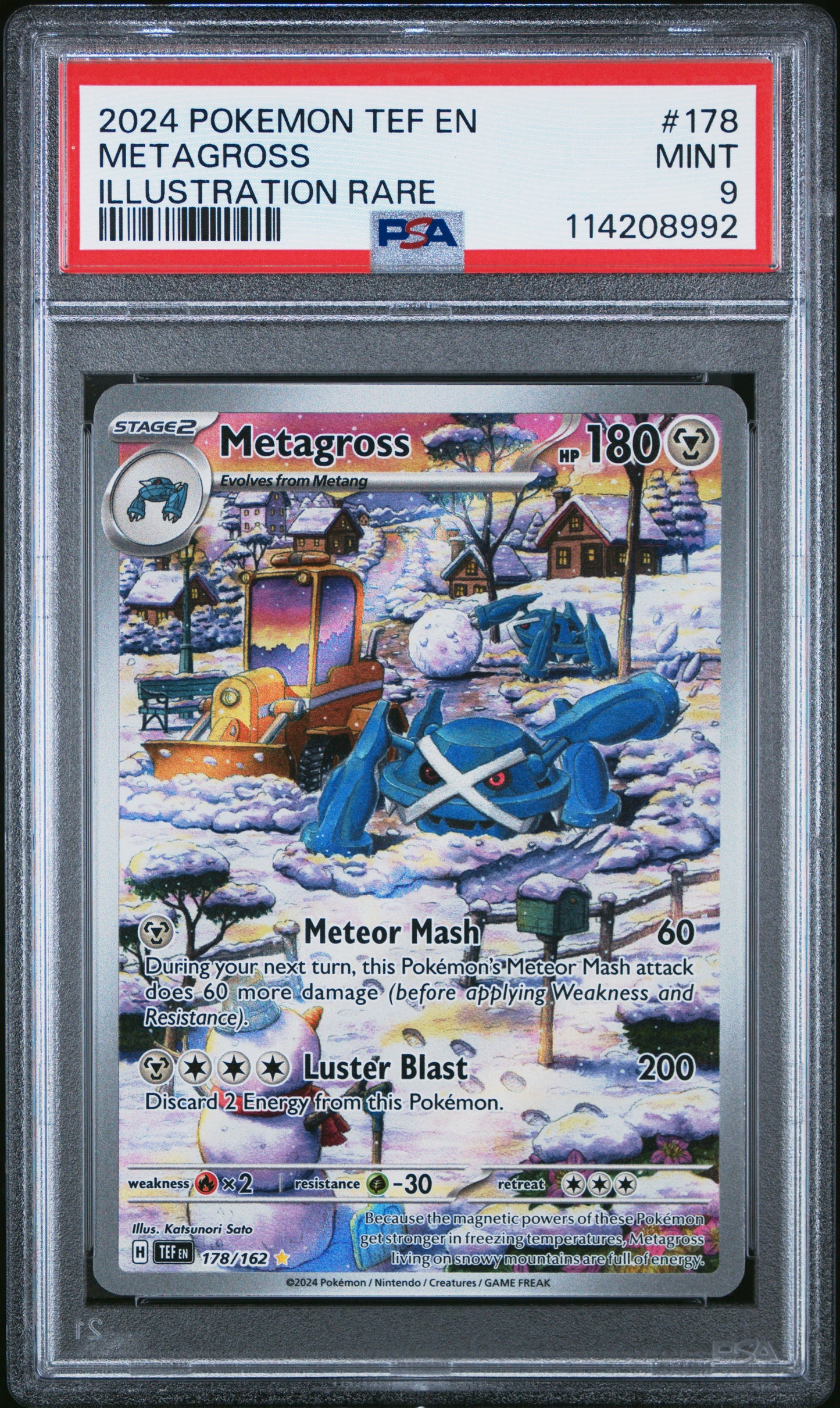 2024 Pokemon Tef En-Temporal Forces Metagross #178 PSA 9