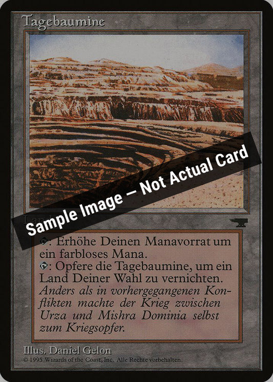 Magic,Renaissance,Strip Mine (German) - "Tagebaumine",Normal,Heavily Played — Sample Image, Not Actual Card