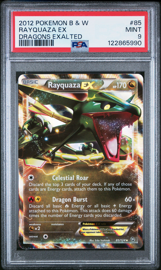 2012 Pokemon Black & White Dragons Exalted Rayquaza Ex #85 PSA 9