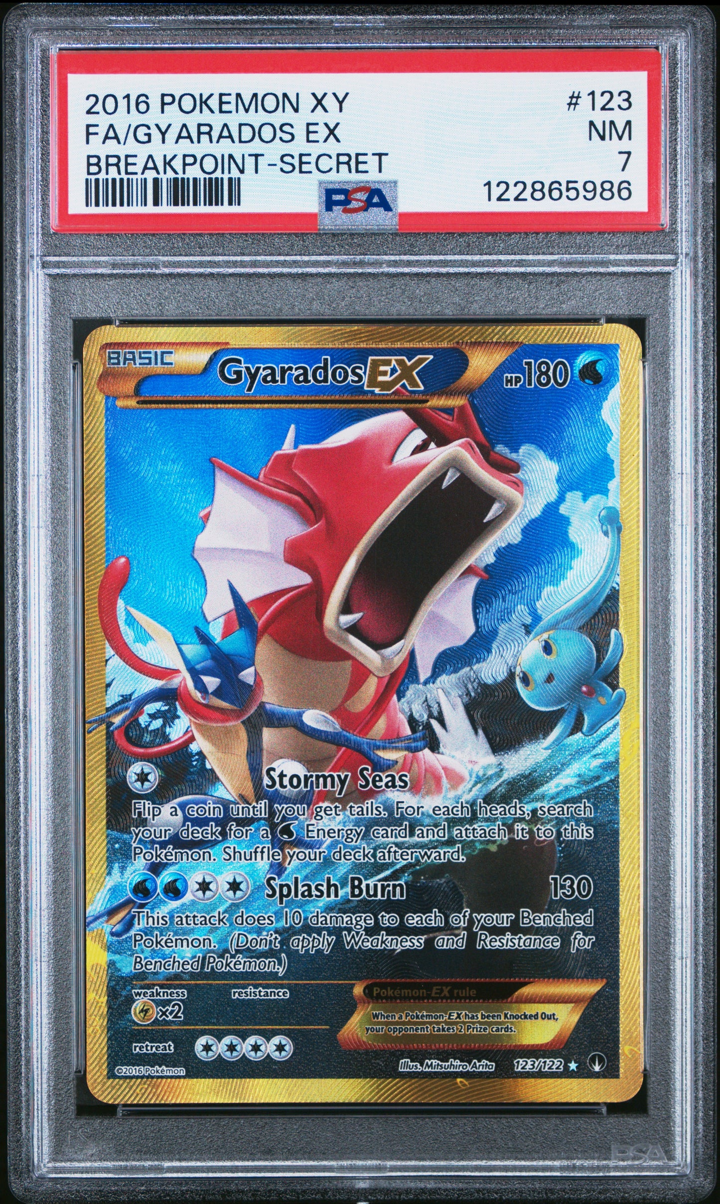 2016 Pokemon Xy Breakpoint Fa/Gyarados Ex #123 PSA 7