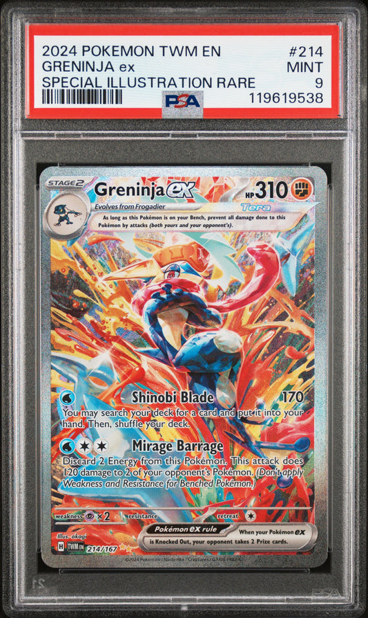 2024 Pokemon Twm En-Twilight Masquerade Greninja Ex #214 PSA 9