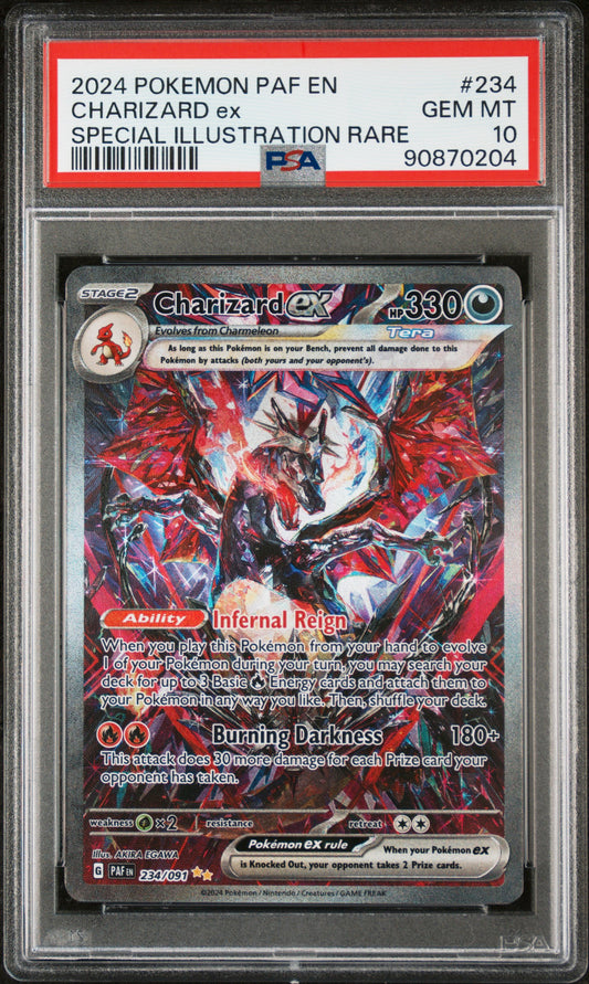 2024 Pokemon Paf En-Paldean Fates Charizard Ex #234 PSA 10
