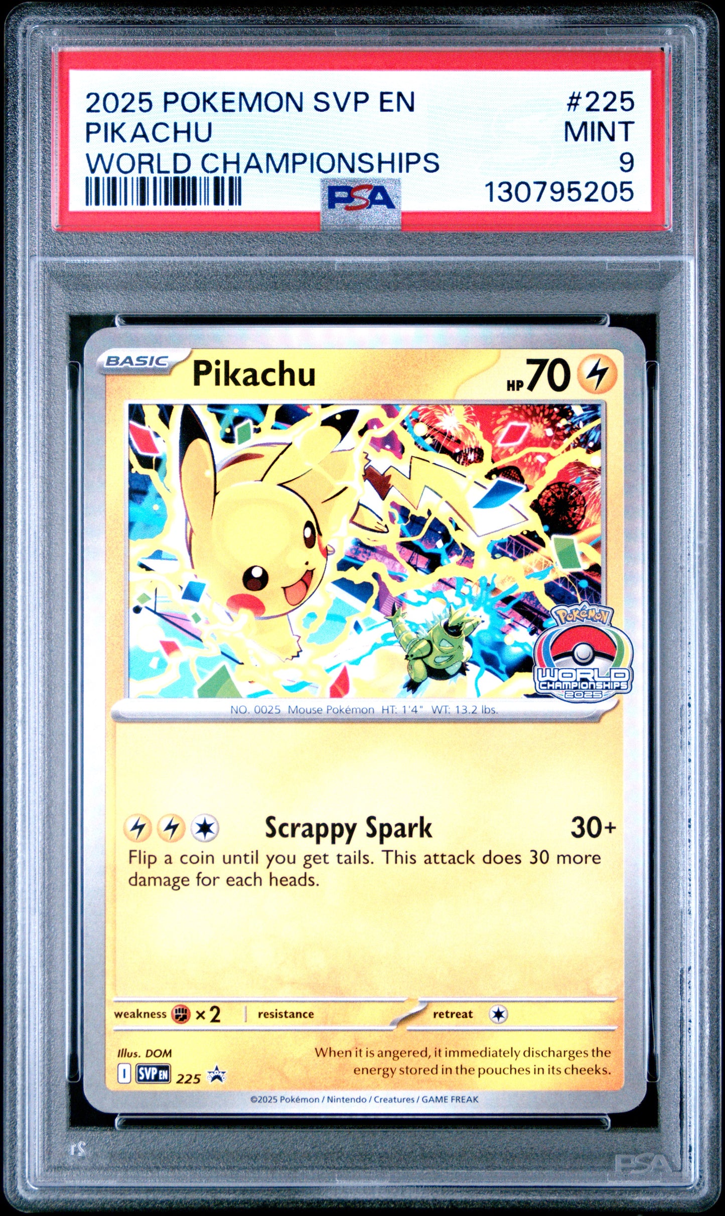 2025 Pokemon Svp En-Sv Black Star Promo Pikachu #225 PSA 9