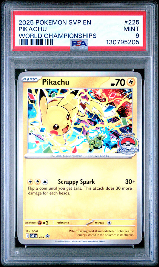 2025 Pokemon Svp En-Sv Black Star Promo Pikachu #225 PSA 9