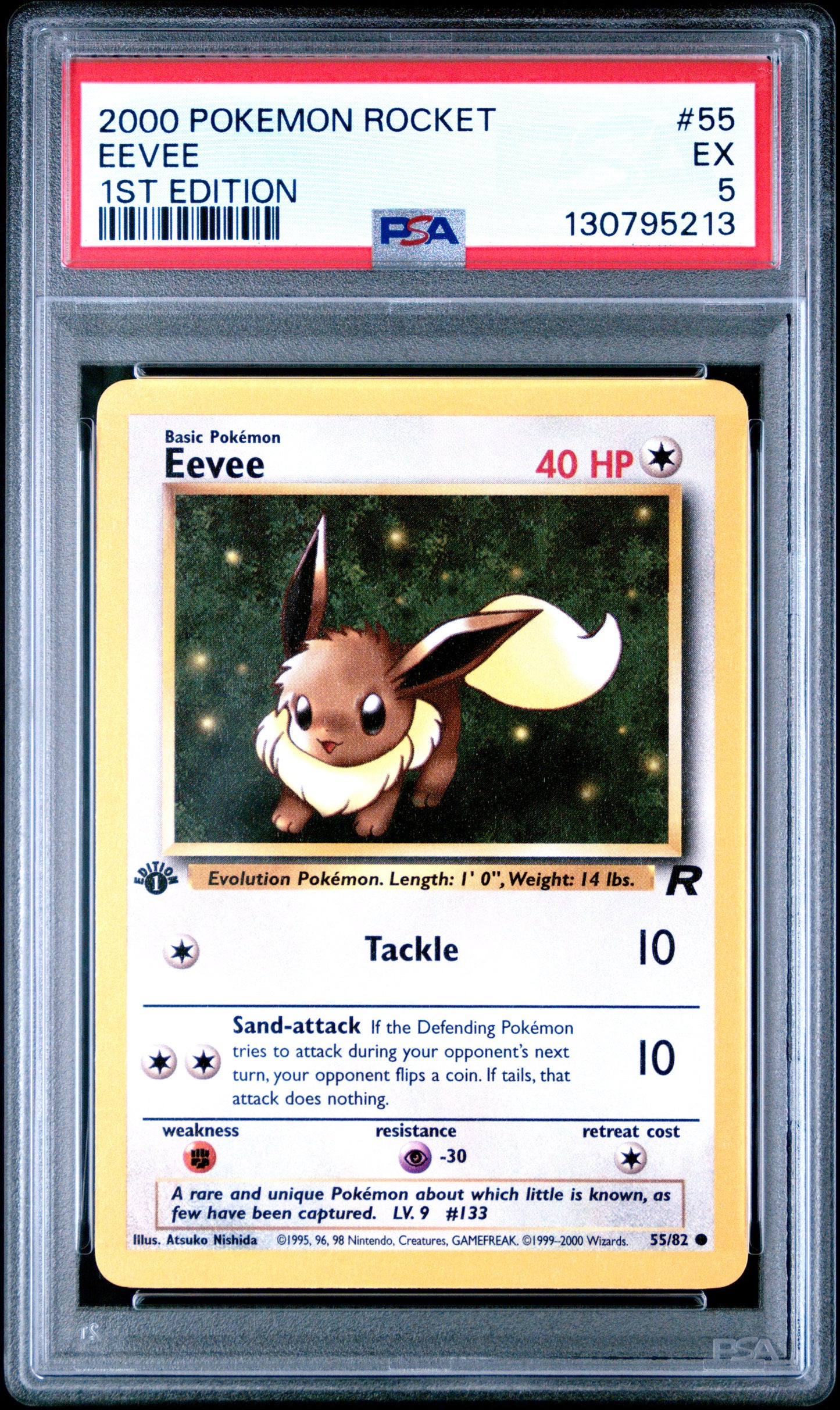 2000 Pokemon Rocket Eevee #55 PSA 5