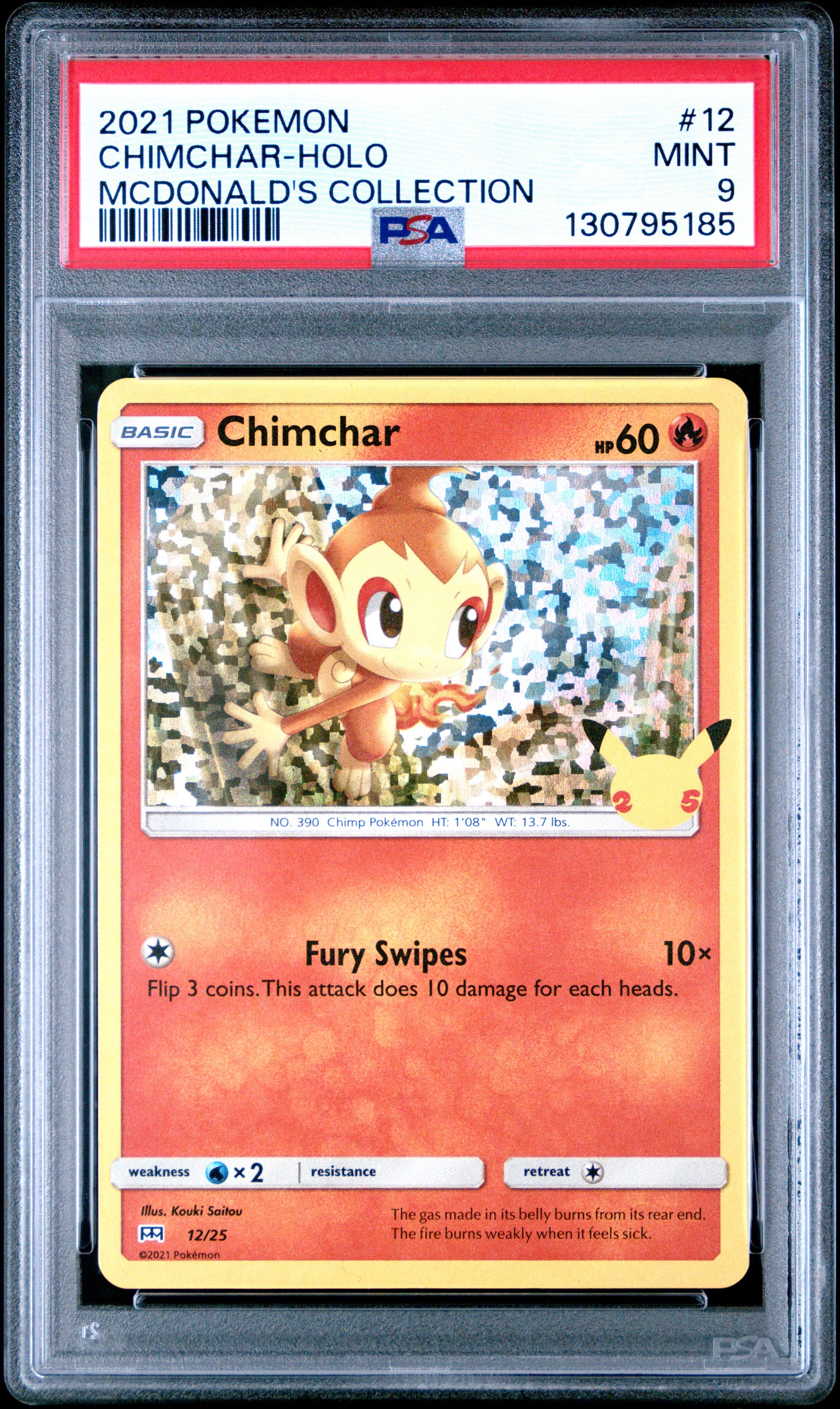 2021 Pokemon Mcdonald'S Collection Chimchar-Holo #12 PSA 9