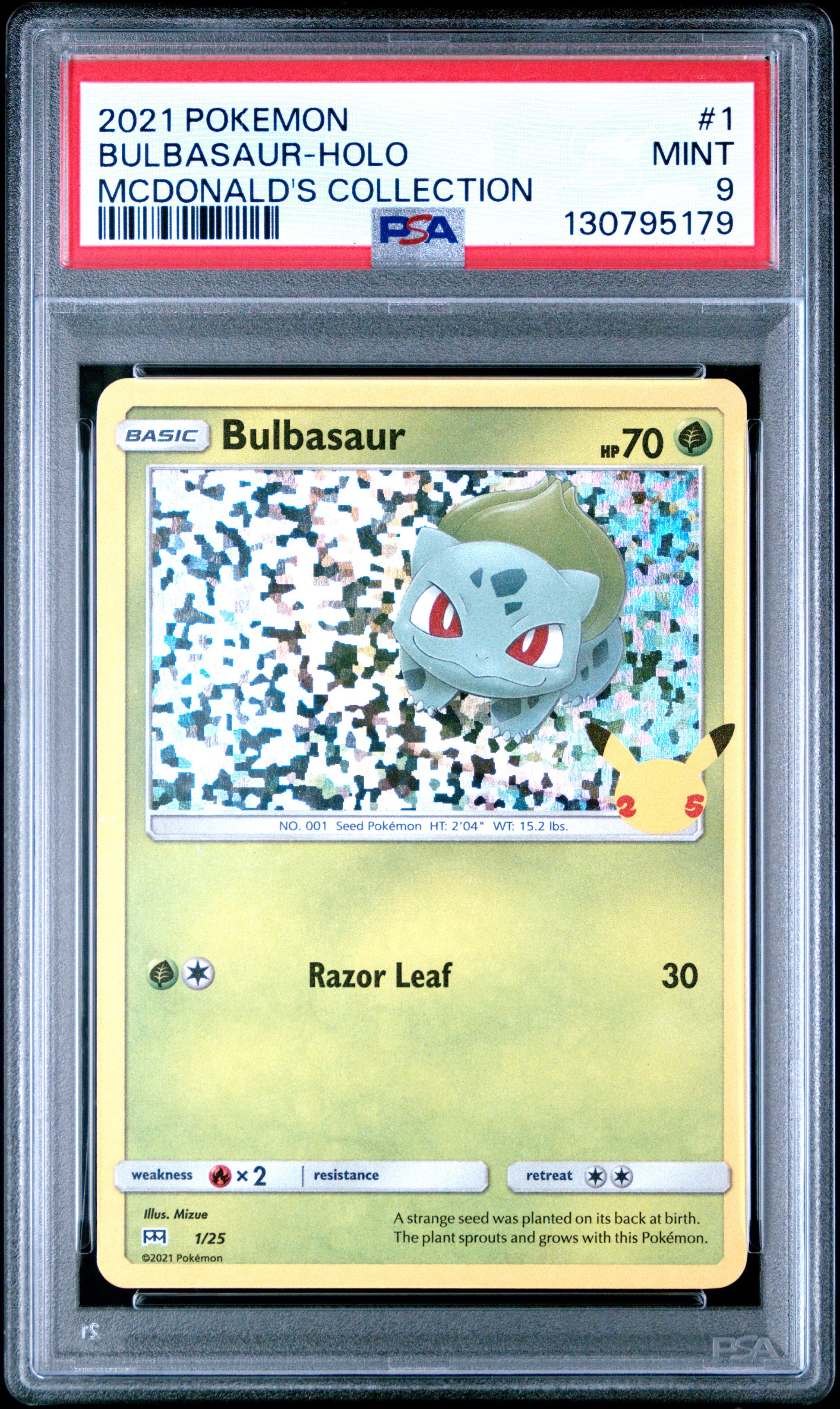2021 Pokemon Mcdonald'S Collection Bulbasaur-Holo #1 PSA 9