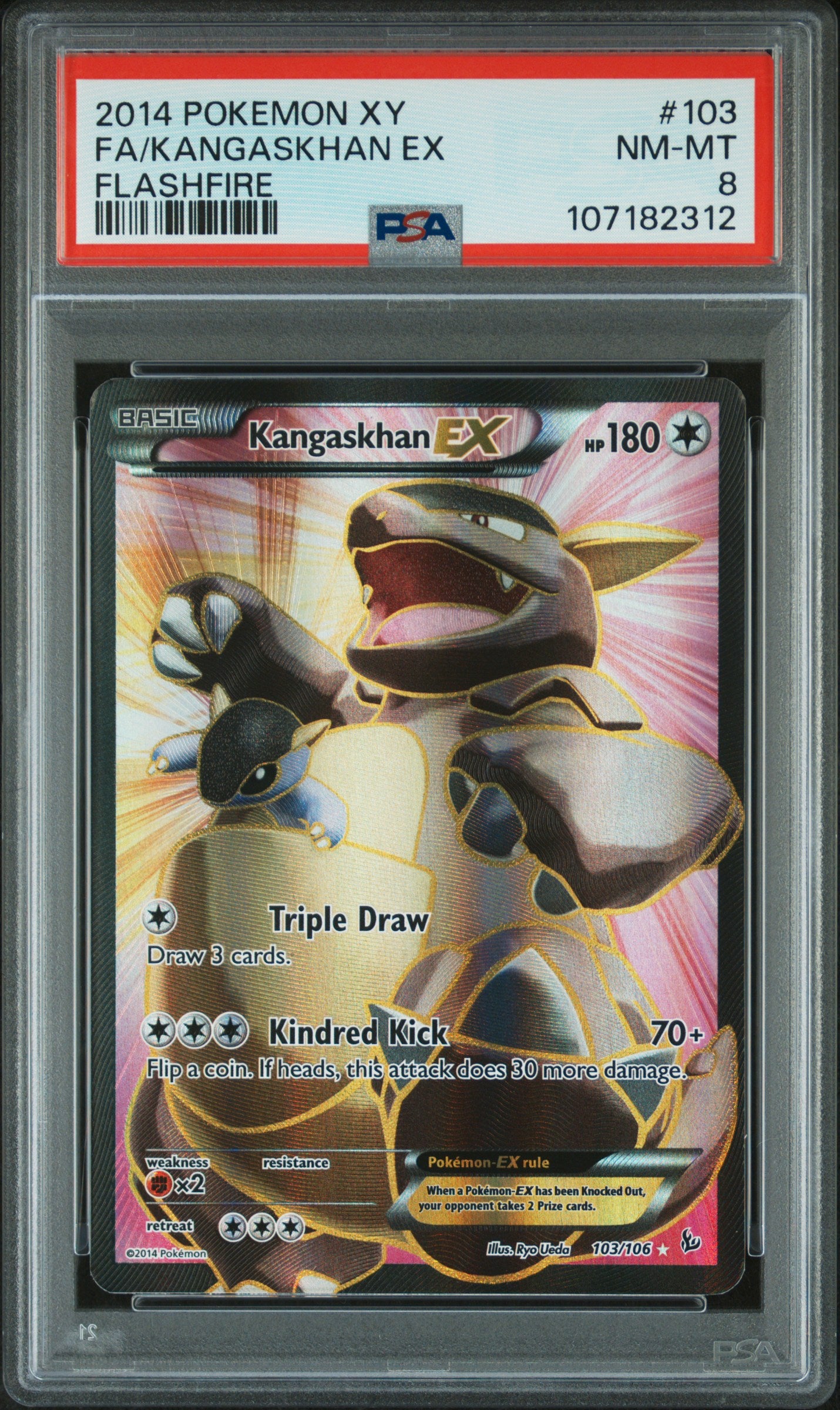2014 Pokemon Xy Flashfire Fa/Kangaskhan Ex #103 PSA 8