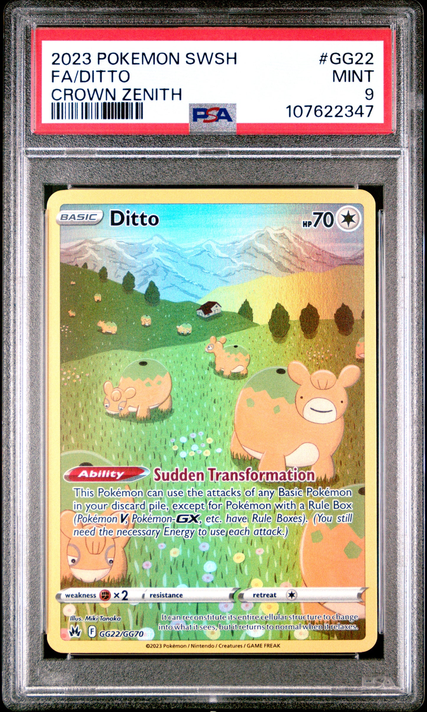2023 Pokemon Sword And Shield Crown Zenith Fa/Ditto #GG22 PSA 9