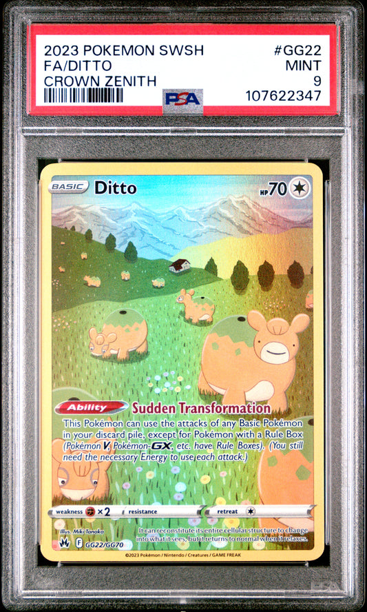 2023 Pokemon Sword And Shield Crown Zenith Fa/Ditto #GG22 PSA 9