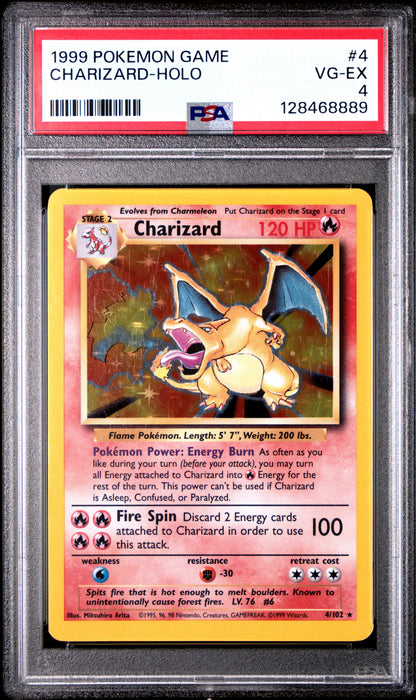 1999 Pokemon Game Charizard-Holo #4 PSA 4