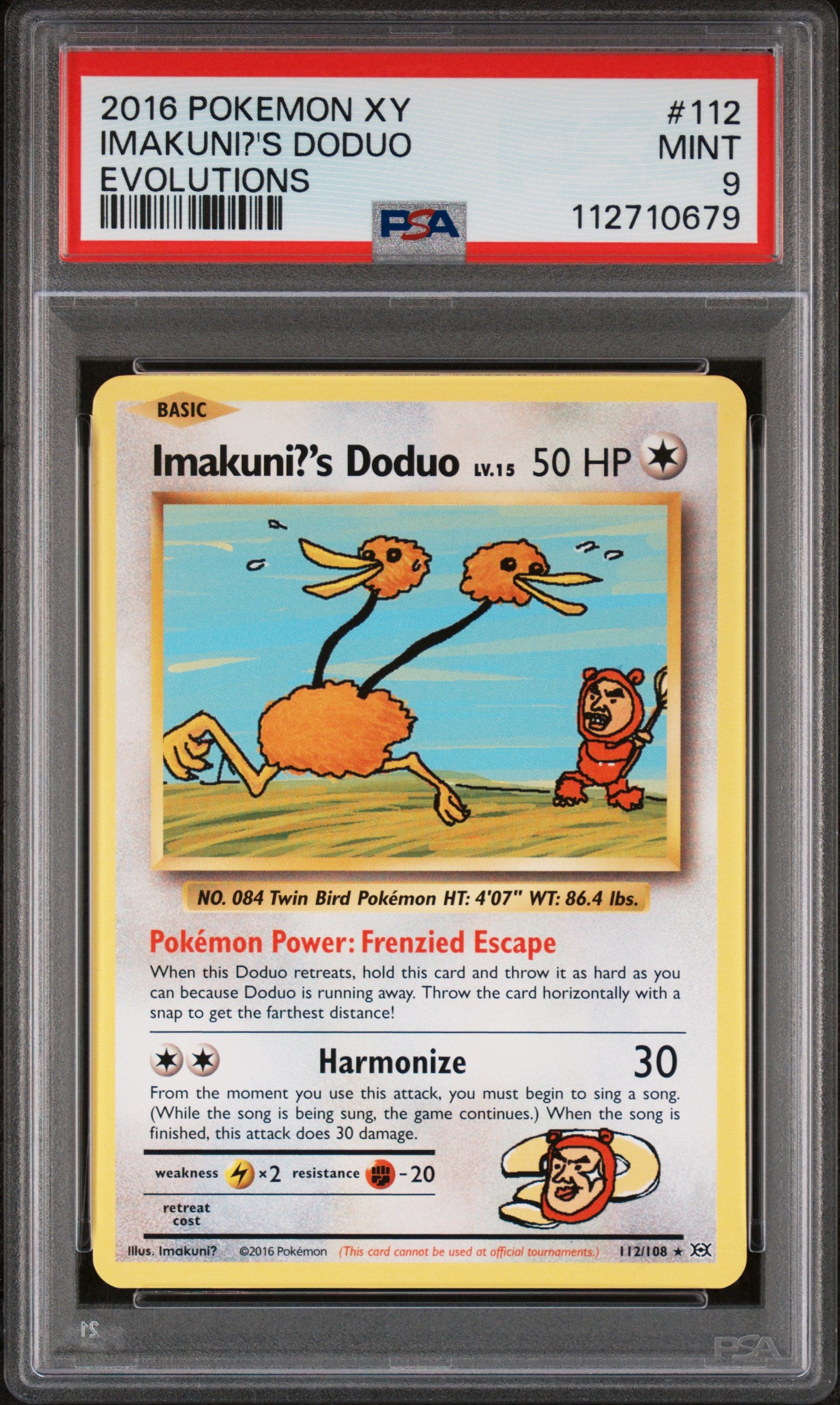 2016 Pokemon Xy Evolutions Imakuni?'S Doduo #112 PSA 9