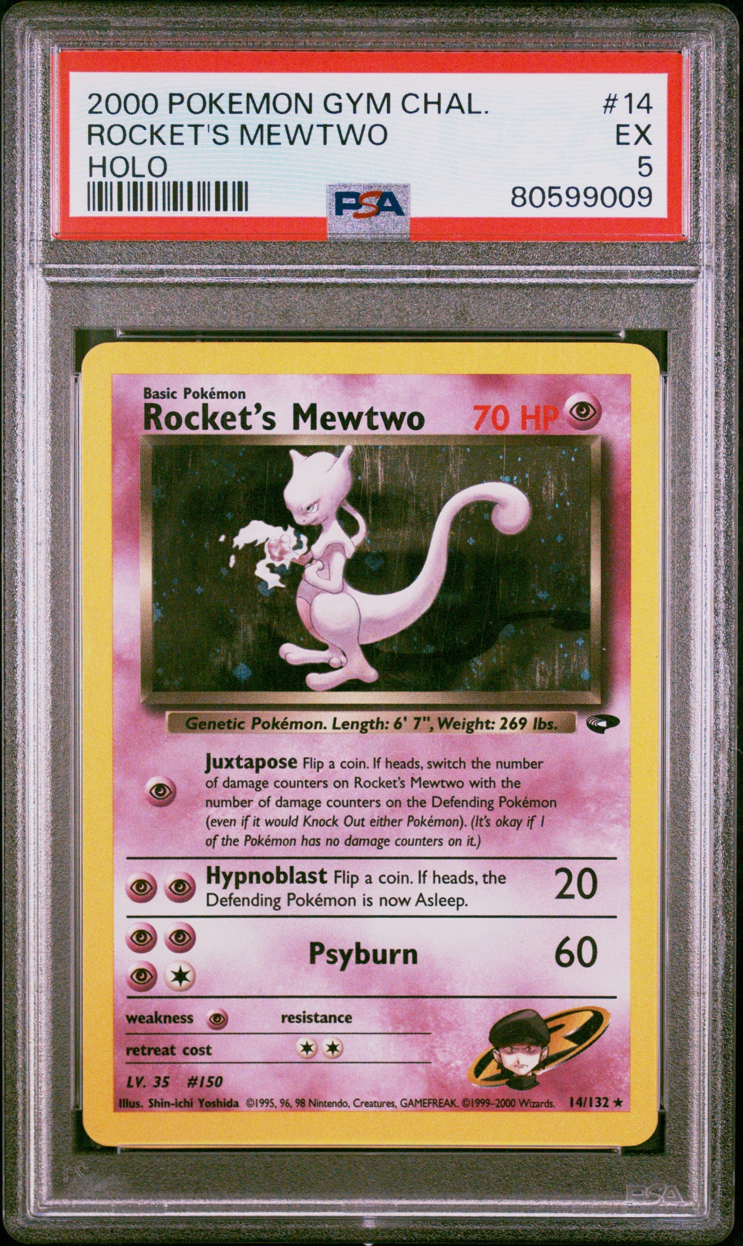 2000 Pokemon Gym Challenge Rocket'S Mewtwo #14 PSA 5