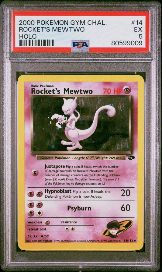 2000 Pokemon Gym Challenge Rocket'S Mewtwo #14 PSA 5