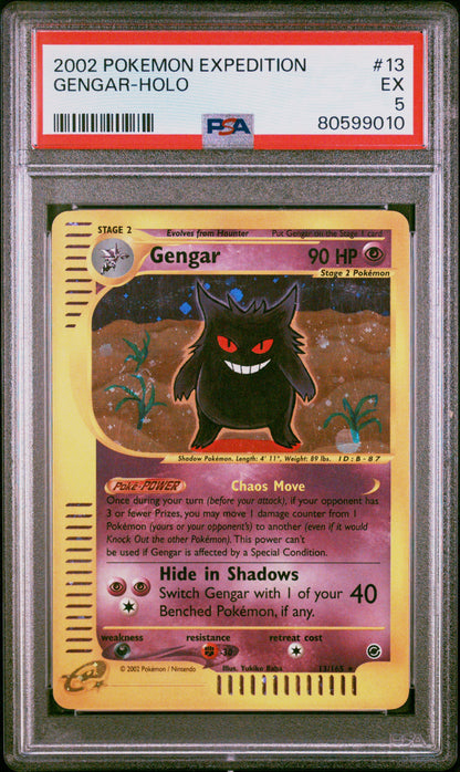 2002 Pokemon Expedition Gengar-Holo #13 PSA 5