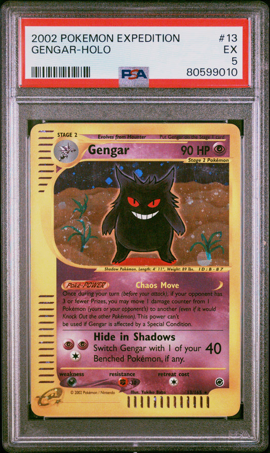 2002 Pokemon Expedition Gengar-Holo #13 PSA 5