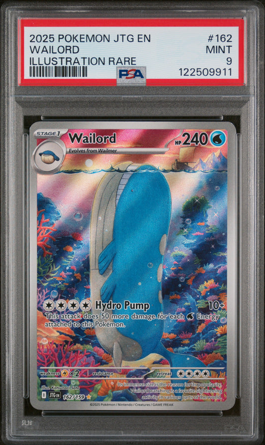 2025 Pokemon Jtg En-Journey Together Wailord #162 PSA 9