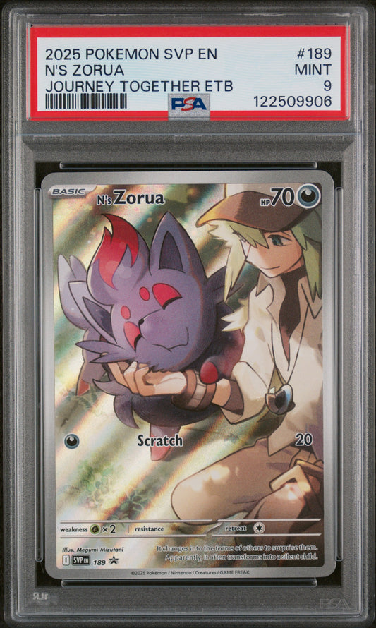 2025 Pokemon Svp En-Sv Black Star Promo N'S Zorua #189 PSA 9