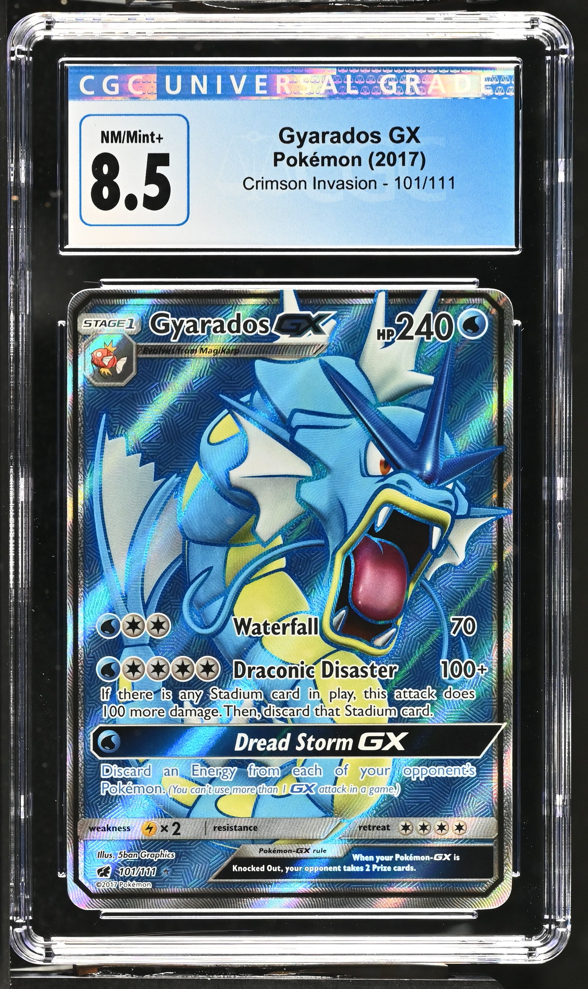 2017 Crimson Invasion #101/111 Gyarados GX CGC 8.5