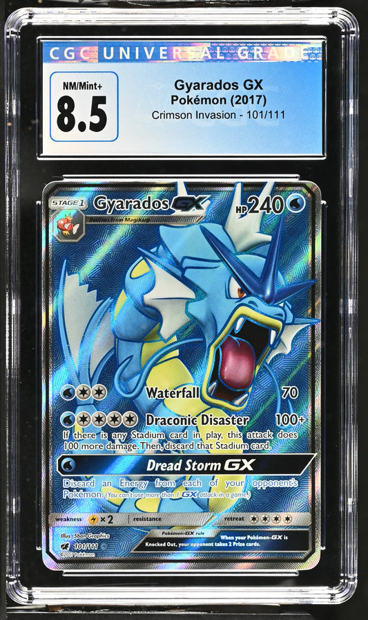 2017 Crimson Invasion #101/111 Gyarados GX CGC 8.5