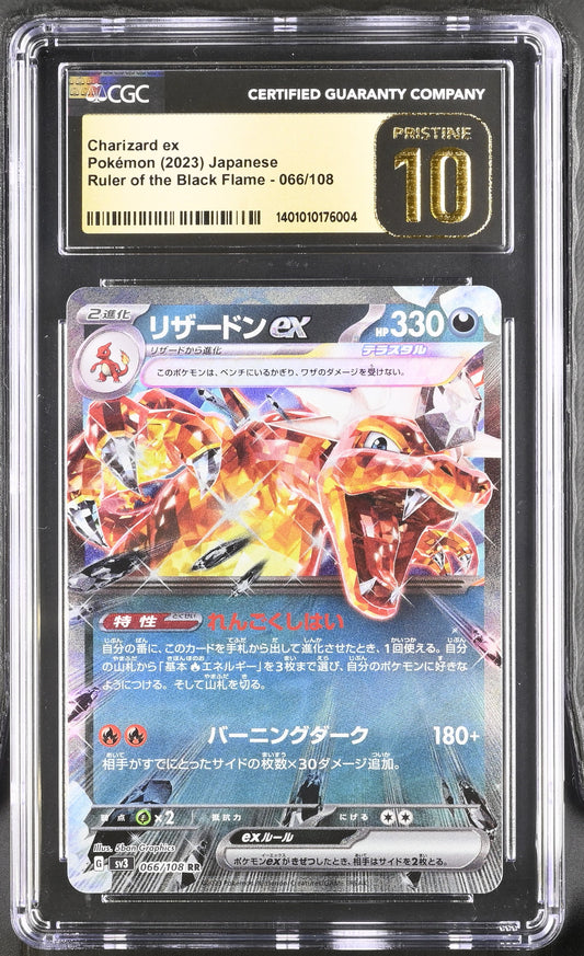 2023 Ruler of the Black Flame #066/108 Charizard ex CGC 10