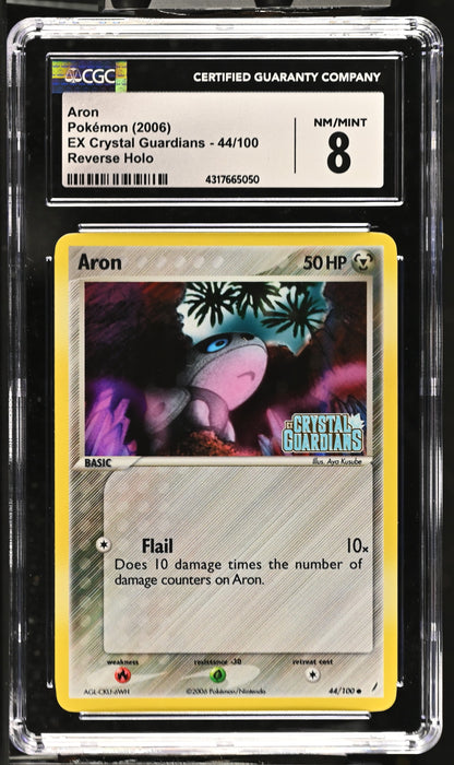 2006 EX Crystal Guardians #44/100 Aron CGC 8