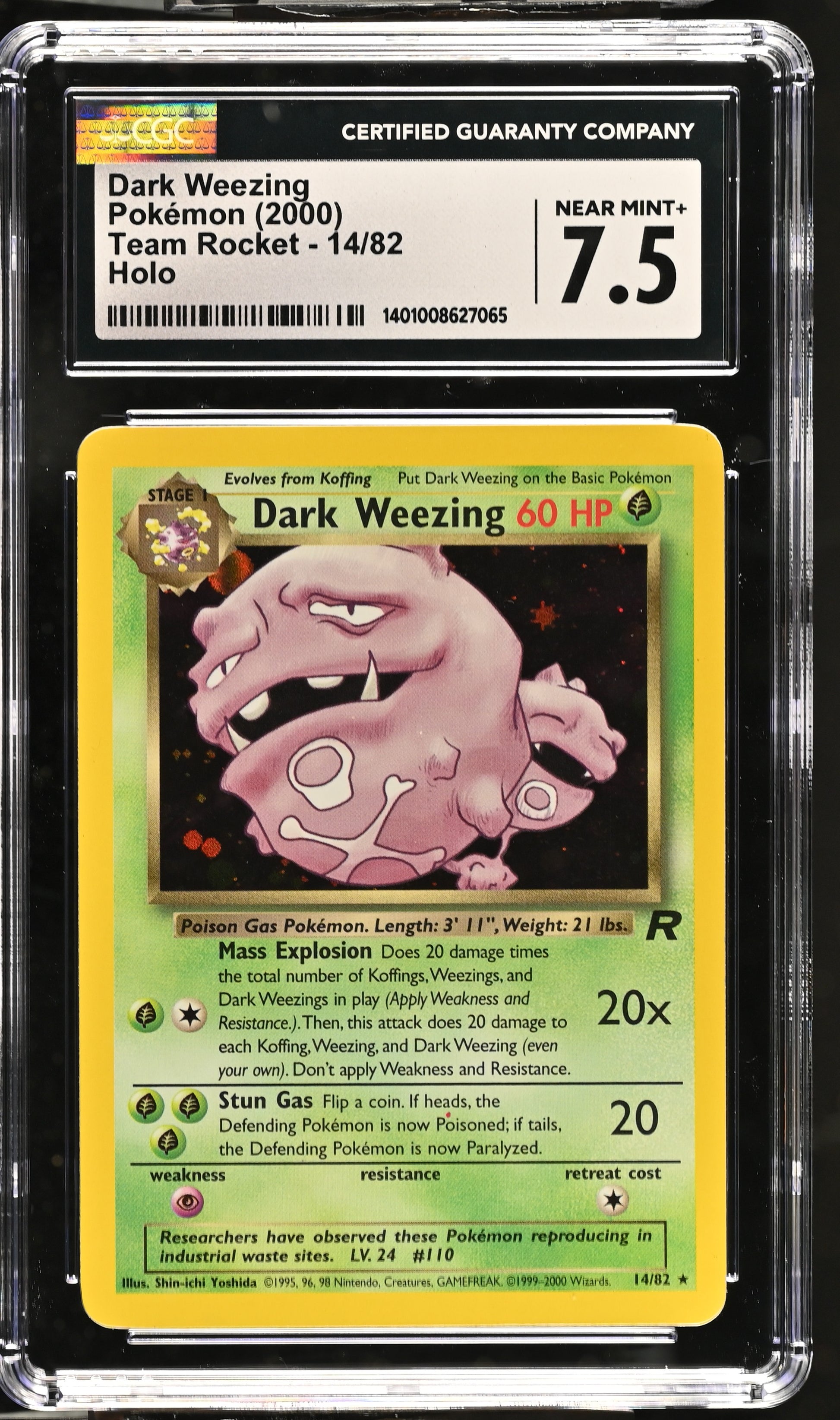 2000 Team Rocket #14/82 Dark Weezing CGC 7.5