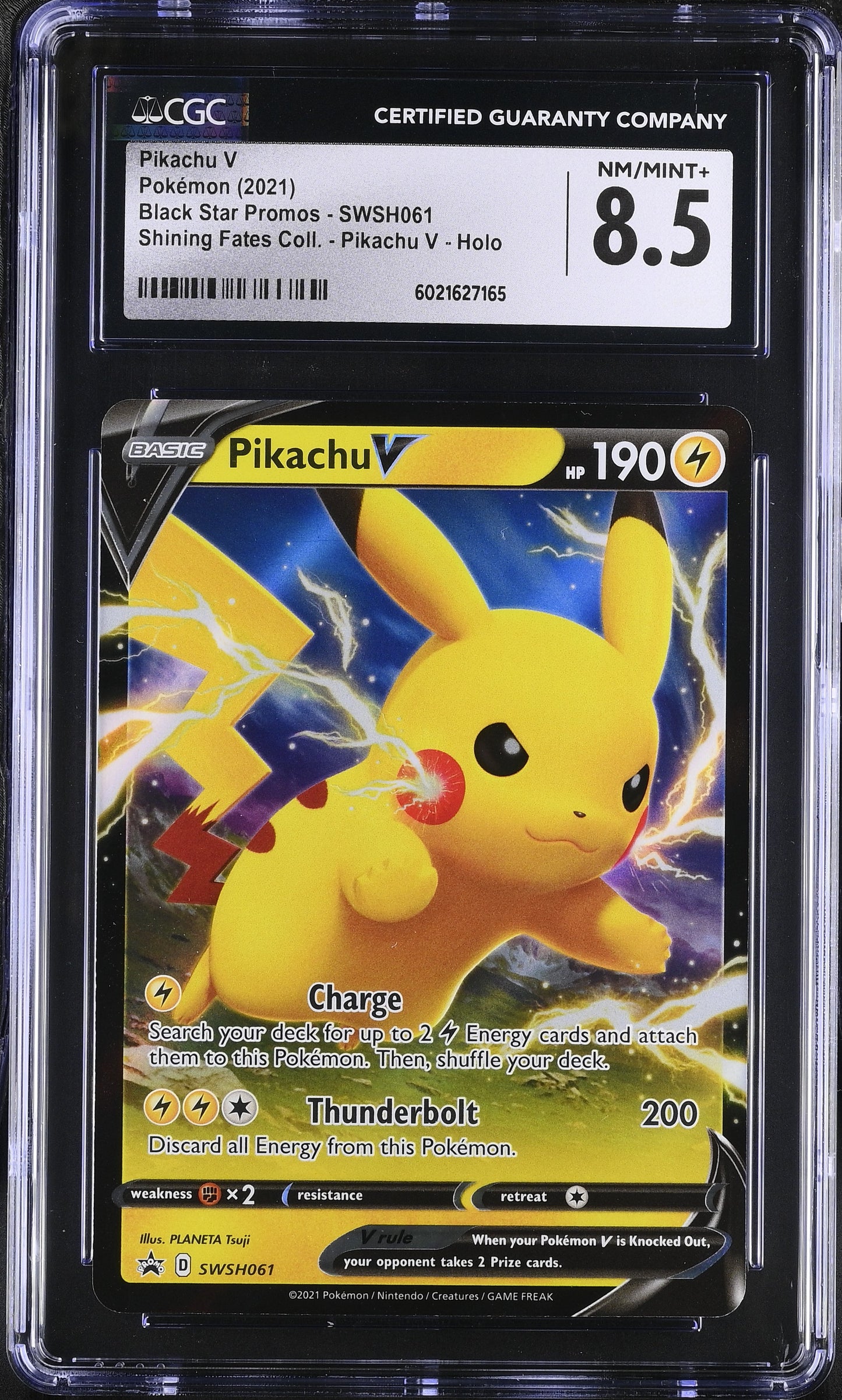 2021 Black Star Promos #SWSH061 Pikachu V CGC 8.5