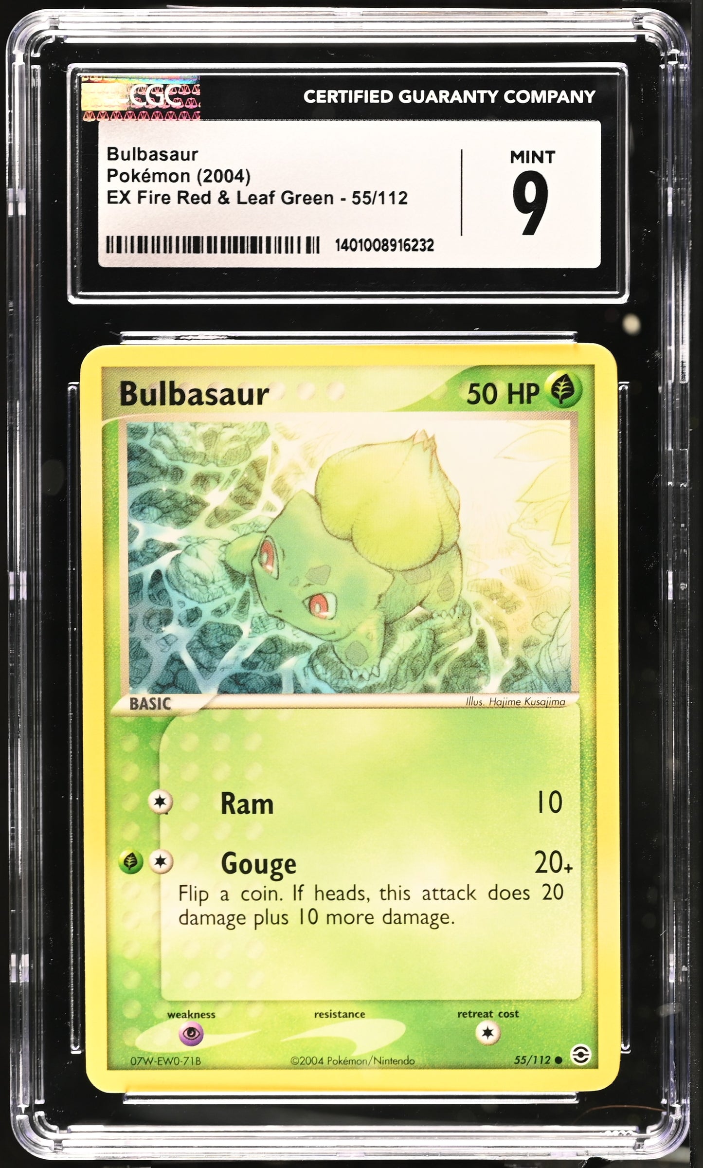 2004 EX Fire Red & Leaf Green Bulbasaur #55/112 CGC 9