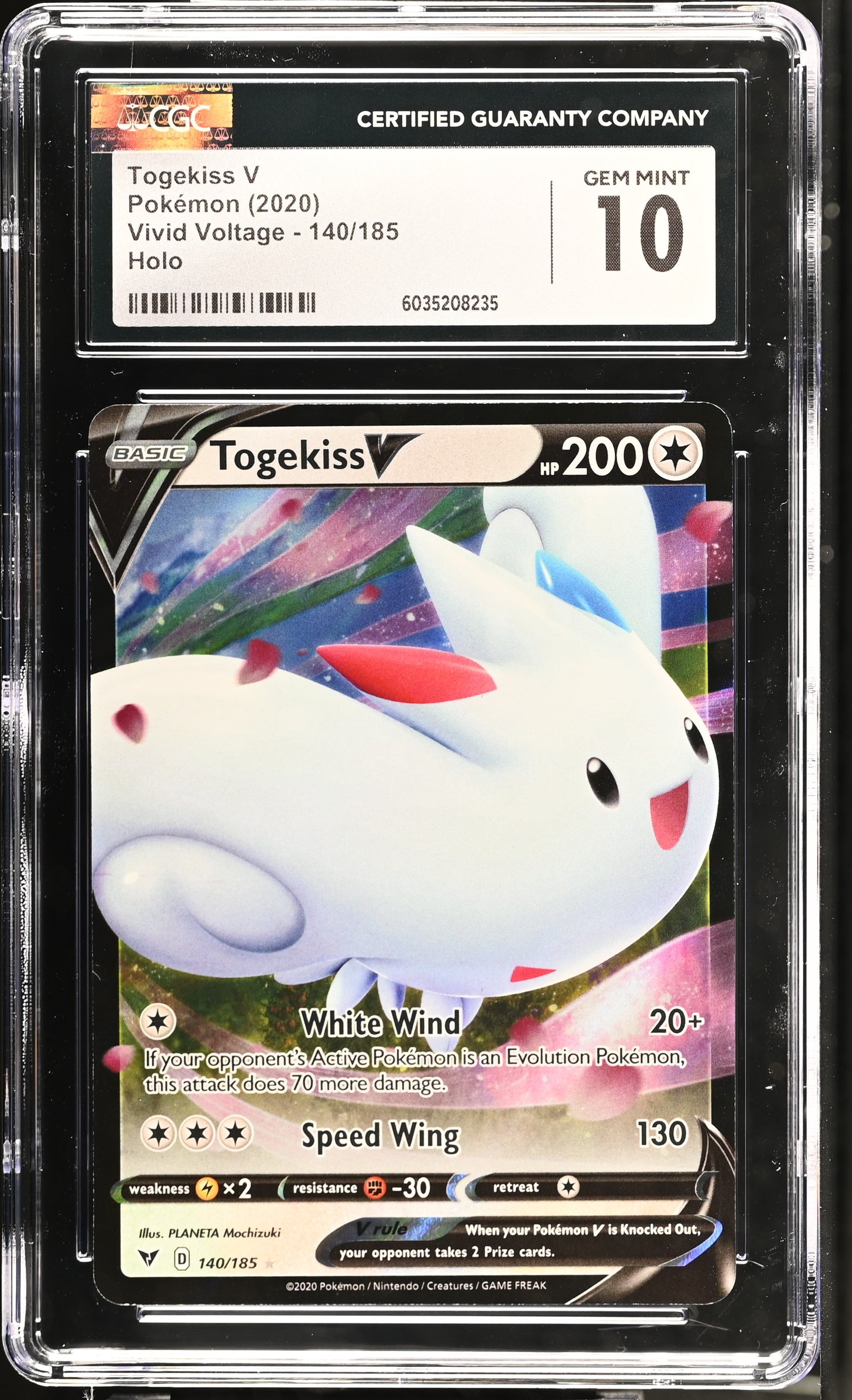 2020 Vivid Voltage Togekiss V #140/185 CGC 10