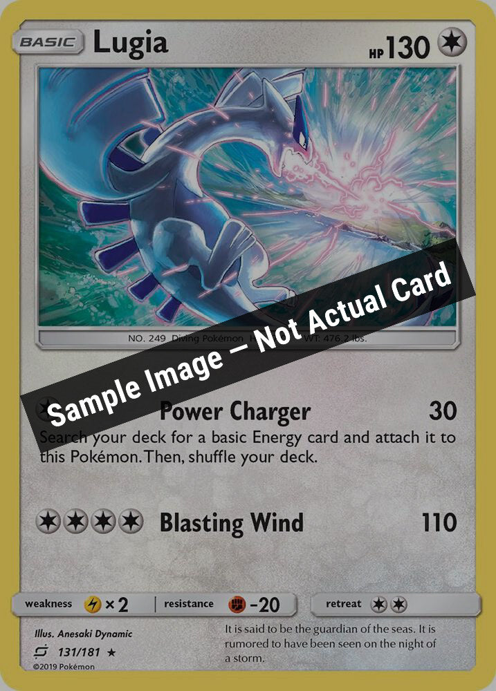 Pokemon,SM - Team Up,Lugia - 131/181,Holofoil,Lightly Played — Sample Image, Not Actual Card