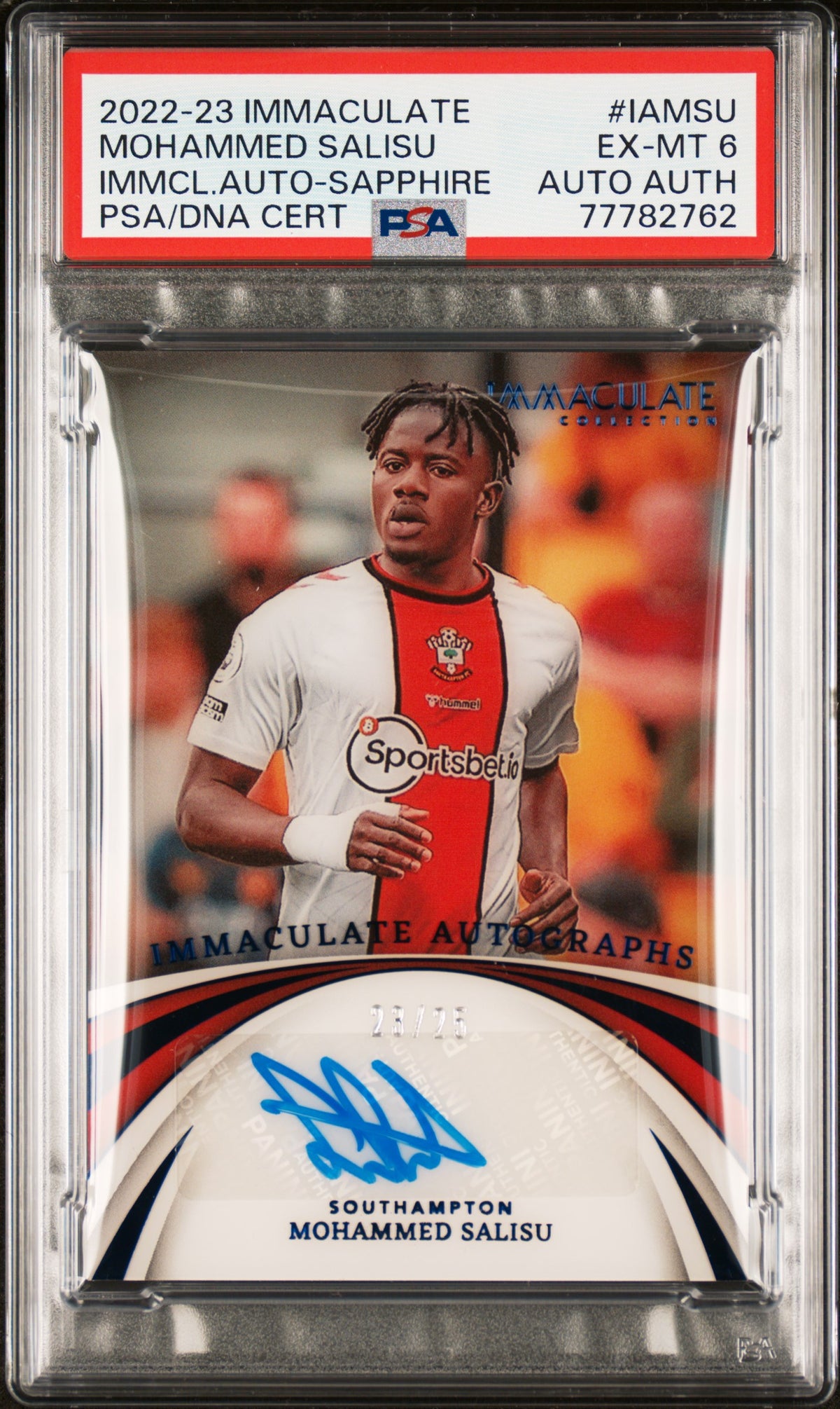 2022 PANINI IMMACULATE COLLECTION IMMACULATE AUTOGRAPHS MOHAMMED SALISU #IAMSU IMMCL.AUTO-SAPPHIRE PSA 6