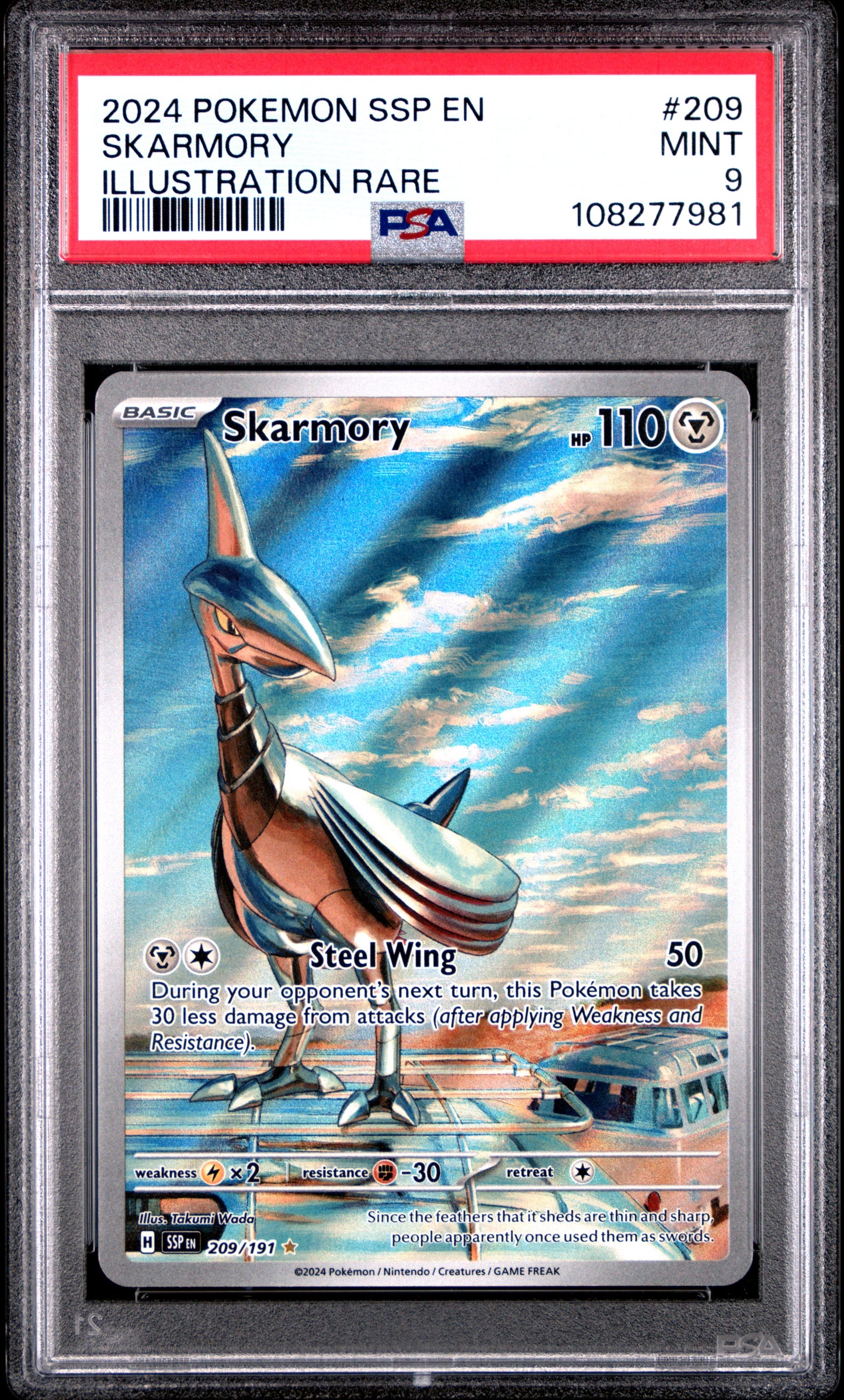 2024 Pokemon Ssp En-Surging Sparks Skarmory #209 PSA 9