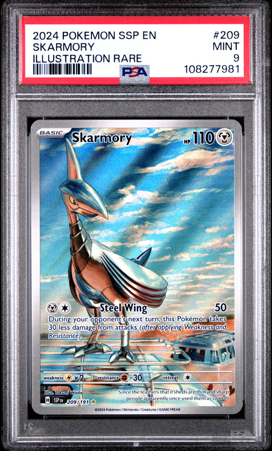 2024 Pokemon Ssp En-Surging Sparks Skarmory #209 PSA 9