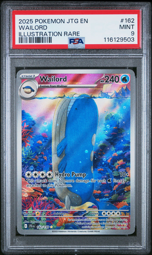 2025 Pokemon Jtg En-Journey Together Wailord #162 PSA 9