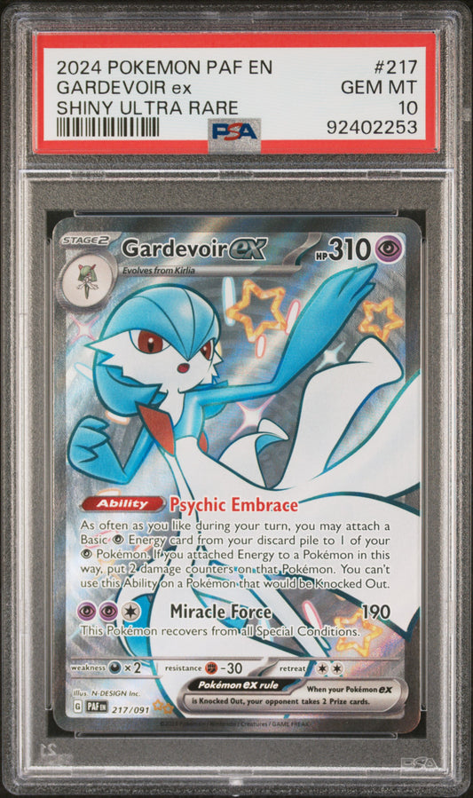 2024 Pokemon Paf En-Paldean Fates Gardevoir Ex #217 PSA 10